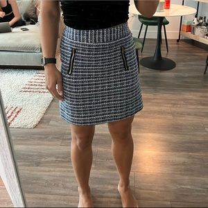 Ann Taylor LOFT blue tweed pencil skirt